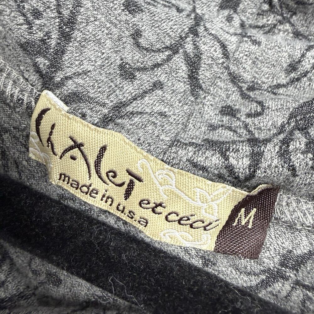 Chalet et ceci Medium Gray Cowl neck Burnout Tunic Long Sleeve Asymmetrical hem - Picture 9 of 9